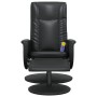 Sillón reclinable masaje con reposapiés cuero sintético negro de , Sillones - Ref: Foro24-356520, Precio: 137,26 €, Descuento: %