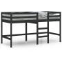 Cama alta de niños escalera madera maciza pino negra 90x190 cm de , Camas y somieres - Ref: Foro24-835894, Precio: 167,84 €, ...