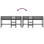 Cama alta de niños escalera madera maciza pino negra 90x190 cm de , Camas y somieres - Ref: Foro24-835894, Precio: 167,84 €, ...