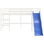 Cama alta de niños con escalera madera maciza blanca 80x200 cm de , Camas y somieres - Ref: Foro24-835905, Precio: 215,04 €, ...