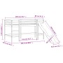 Kinderhochbett mit weißer Massivholzleiter 80x200 cm von , Betten und Lattenroste - Ref: Foro24-835905, Preis: 214,78 €, Raba...