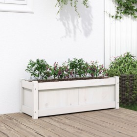 Jardinera de madera maciza de pino blanca 90x31x31 cm de , Maceteros y jardineras - Ref: Foro24-837451, Precio: 48,99 €, Desc...