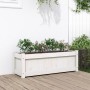 Jardinera de madera maciza de pino blanca 90x31x31 cm de , Maceteros y jardineras - Ref: Foro24-837451, Precio: 48,90 €, Desc...