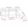 Kinderhochbett mit weißer Massivholzrutsche 90x190 cm von , Betten und Lattenroste - Ref: Foro24-835911, Preis: 214,78 €, Rab...