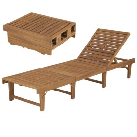 Solid Acacia Wood Folding Lounger by vidaXL, Loungers - Ref: Foro24-44253, Price: 187,99 €, Discount: %