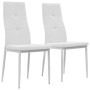 Sillas de comedor 2 unidades cuero sintético blanco de vidaXL, Sillas de comedor - Ref: Foro24-246189, Precio: 83,11 €, Descu...