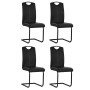 V wave dining chairs 4 units black synthetic leather by vidaXL, dining chairs - Ref: Foro24-246194, Price: 254,04 €, Discount: %