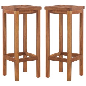 Kitchen stools 2 units solid acacia wood by , Garden chairs - Ref: Foro24-44016, Price: 90,63 €, Discount: %