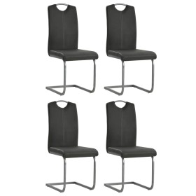 Cantilever dining chairs 4 units gray synthetic leather by vidaXL, dining chairs - Ref: Foro24-246192, Price: 250,19 €, Disco...