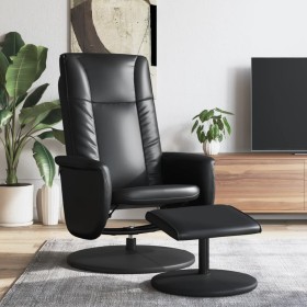 Sillón reclinable con reposapiés cuero sintético negro de , Sillones - Ref: Foro24-356512, Precio: 141,99 €, Descuento: %