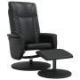 Sillón reclinable con reposapiés cuero sintético negro de , Sillones - Ref: Foro24-356512, Precio: 141,57 €, Descuento: %