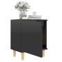 Nightstands 2 pcs glossy black wood legs 40x30x50 cm by vidaXL, Nightstands - Ref: Foro24-805830, Price: 71,40 €, Discount: %