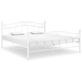 Estructura de cama de metal blanco 180x200 cm de , Camas y somieres - Ref: Foro24-325004, Precio: 151,53 €, Descuento: %