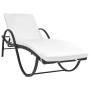 Garden lounger with cushion and black synthetic rattan table by vidaXL, Loungers - Ref: Foro24-42886, Price: 142,57 €, Discou...