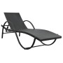 Garden lounger with cushion and black synthetic rattan table by vidaXL, Loungers - Ref: Foro24-42886, Price: 142,57 €, Discou...