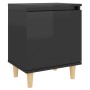 Nightstands 2 pcs glossy black wood legs 40x30x50 cm by vidaXL, Nightstands - Ref: Foro24-805830, Price: 71,40 €, Discount: %