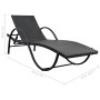 Garden lounger with cushion and black synthetic rattan table by vidaXL, Loungers - Ref: Foro24-42886, Price: 142,57 €, Discou...