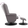 Sillón reclinable con reposapiés cuero sintético gris de , Sillones - Ref: Foro24-356511, Precio: 144,93 €, Descuento: %