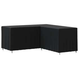 L-shaped sofa cover Oxford 420D black 215x215x80 cm by , Garden furniture covers - Ref: Foro24-359656, Price: 51,99 €, Discou...