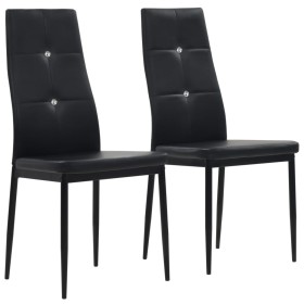 Sillas de comedor 2 unidades cuero sintético negro de vidaXL, Sillas de comedor - Ref: Foro24-246187, Precio: 89,08 €, Descue...