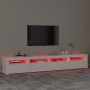 Mueble de TV con luces LED blanco 240x35x40 cm de , Muebles TV - Ref: Foro24-3152722, Precio: 163,14 €, Descuento: %