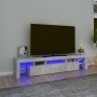 Mueble de TV con luces LED gris hormigón 200x36,5x40 cm de , Muebles TV - Ref: Foro24-3152813, Precio: 128,15 €, Descuento: %