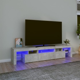 Mueble de TV con luces LED gris hormigón 200x36,5x40 cm de , Muebles TV - Ref: Foro24-3152813, Precio: 137,99 €, Descuento: %