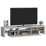 Mueble de TV con luces LED gris hormigón 200x36,5x40 cm de , Muebles TV - Ref: Foro24-3152813, Precio: 128,15 €, Descuento: %