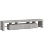 TV stand with LED lights in concrete gray, 200x36.5x40 cm by , TV Furniture - Ref: Foro24-3152813, Price: 136,75 €, Discount: %