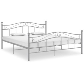 Estructura de cama de metal gris 180x200 cm de , Camas y somieres - Ref: Foro24-325005, Precio: 152,99 €, Descuento: %