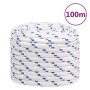 White polypropylene boat rope 20 mm 100 m by , Ropes and metal cords - Ref: Foro24-152316, Price: 126,46 €, Discount: %