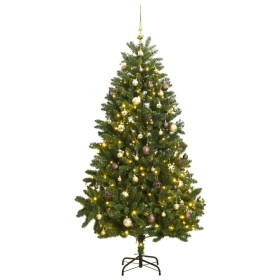 Artificial Christmas tree with hinges 300 LED and balls 270 cm by , Christmas trees - Ref: Foro24-3210131, Price: 226,14 €, D...