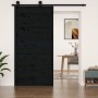 Puerta de granero madera maciza pino negra 100x1,8x204,5 cm de , Puertas - Ref: Foro24-824627, Precio: 151,73 €, Descuento: %