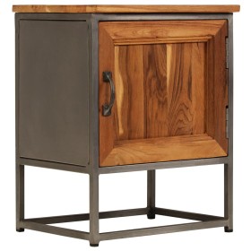 Recycled teak and steel bedside table 40x30x50 cm by vidaXL, Nightstands - Ref: Foro24-246278, Price: 106,89 €, Discount: %