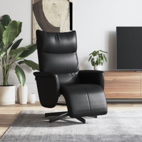 Sillón reclinable con reposapiés cuero sintético negro de , Sillones - Ref: Foro24-356589, Precio: 222,99 €, Descuento: %