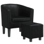 Sillón con taburete cuero sintético negro de , Sillones - Ref: Foro24-356491, Precio: 155,99 €, Descuento: %