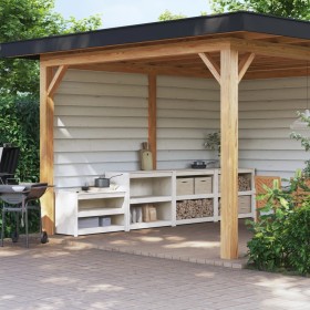 Outdoor-Küchenmöbel 3-teilig aus massivem weißem Kiefernholz von , Küchenschränke - Ref: Foro24-3196135, Preis: 524,99 €, Rab...