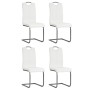 Sillas voladizas de comedor 4 unidades cuero sintético blanco de vidaXL, Sillas de comedor - Ref: Foro24-246196, Precio: 238,...