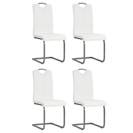 Sillas voladizas de comedor 4 unidades cuero sintético blanco de vidaXL, Sillas de comedor - Ref: Foro24-246196, Precio: 238,...