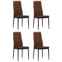 Sillas de comedor 4 unidades tela marrón de vidaXL, Sillas de comedor - Ref: Foro24-246184, Precio: 147,35 €, Descuento: %