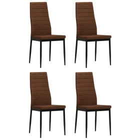 Sillas de comedor 4 unidades tela marrón de vidaXL, Sillas de comedor - Ref: Foro24-246184, Precio: 147,99 €, Descuento: %