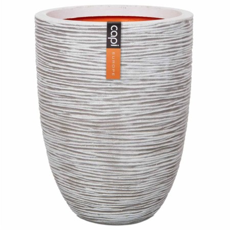 Capi Nature Rib Vase elegant niedrig 46x58 cm elfenbeinfarben PKOFI783 von , Töpfe und Pflanzgefäße - Ref: Foro24-420586, Pre...