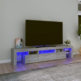 TV cabinet with LED lights Sonoma gray 200x36.5x40 cm by , TV Furniture - Ref: Foro24-3152816, Price: 159,85 €, Discount: %