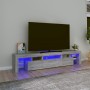 TV cabinet with LED lights Sonoma gray 200x36.5x40 cm by , TV Furniture - Ref: Foro24-3152816, Price: 155,94 €, Discount: %