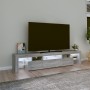 TV cabinet with LED lights Sonoma gray 200x36.5x40 cm by , TV Furniture - Ref: Foro24-3152816, Price: 155,94 €, Discount: %