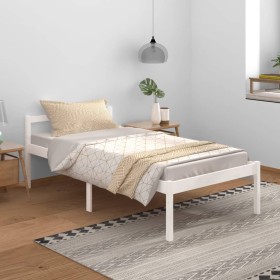 Cama para personas mayores madera maciza pino blanca 100x200 cm de , Camas y somieres - Ref: Foro24-810605, Precio: 101,56 €,...