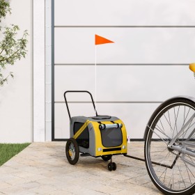 Trailer bicycle pets iron Oxford cloth yellow black by , pet strollers - Ref: Foro24-93889, Price: 95,77 €, Discount: %