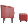 Cube design armchair with footrest in red synthetic leather by , Armchairs - Ref: Foro24-356495, Price: 154,32 €, Discount: %