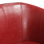 Sillón diseño de cubo con reposapiés cuero sintético rojo tinto de , Sillones - Ref: Foro24-356495, Precio: 154,32 €, Descuen...