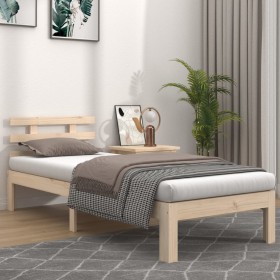 Solid wood bed frame 75x190 cm by , Beds and slatted bases - Ref: Foro24-814714, Price: 78,78 €, Discount: %